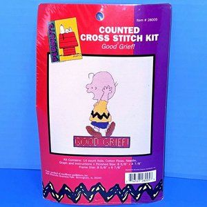 Peanuts Charlie Brown Good Grief! Counted Cross Stitch Kit #28005 New In Package